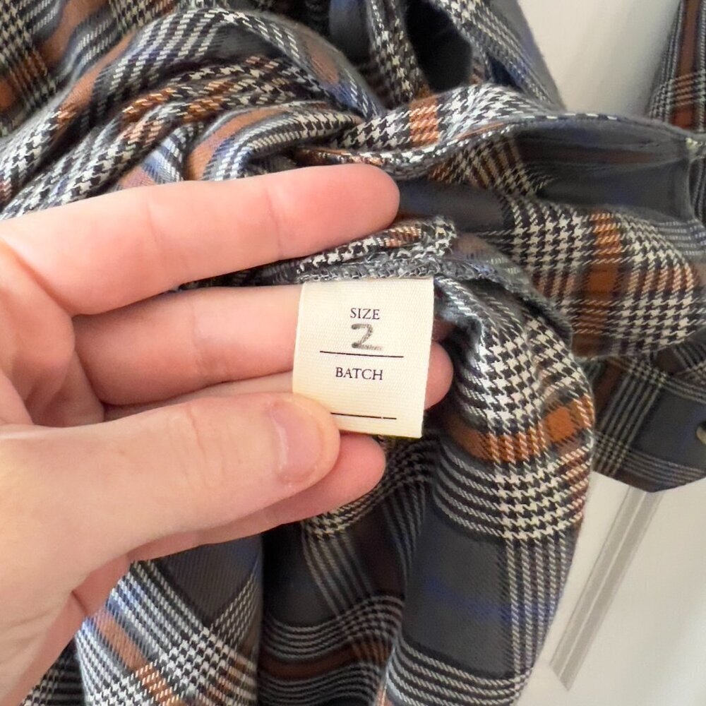795 Grammar Flannel Feminine Dress - Tartan Color Grey Size 2 - Picture 6 of 7